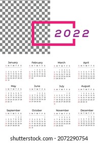 CALENDAR 2022 MIT SONNTAGSTART 