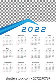 CALENDAR 2022 MIT SONNTAGSTART 