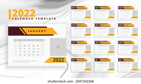 Calendar 2022 Template Design Idea, Calendar 2022