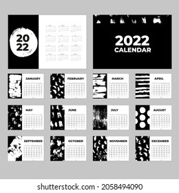 Calendar 2022 template, Desk calendar, planner design, Wall calendar, week starts on sunday, stationery design, Desk office, organizer office, vector . Vector illustration