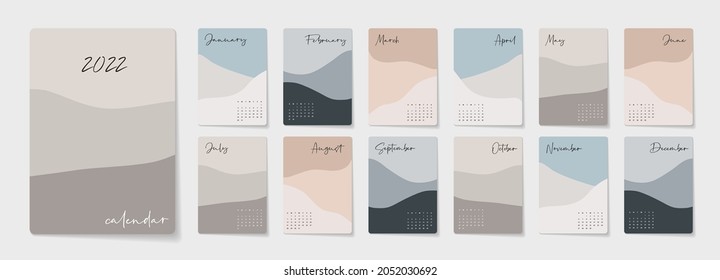 Calendar 2022. Yearly Planner with all Months.