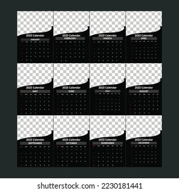 
calendar 2023 ,12 month in 12 page