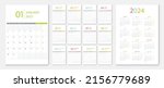 Calendar 2023, calendar 2024 week start Monday corporate design template vector.