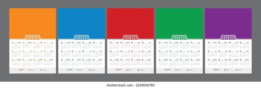 Calendar 2023, calendar 2024 week start Monday corporate set design template vector file.