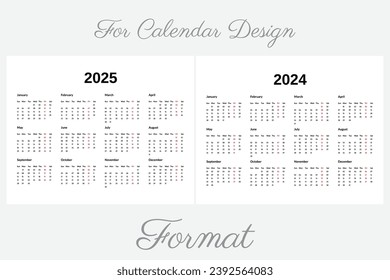 Calendar 2023, calendar 2024 week start Sunday corporate design planner Calendar format template.