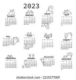 Calendar for 2023 with cats :)