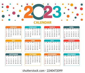 Calendar 2023 floral with multi colours 