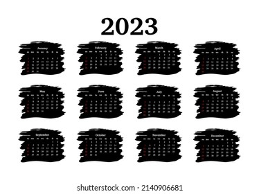 Calendar for 2023 isolated on a white background. Sunday to Monday, business template. Vector illustration