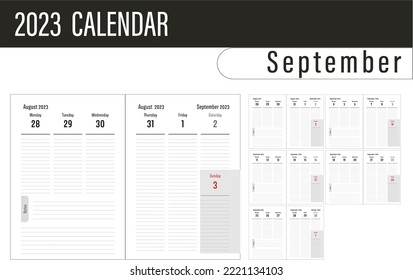 Diseño del calendario 2023 para Año Nuevo