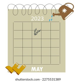 Calendar 2023 ,may month. Planner vector. 