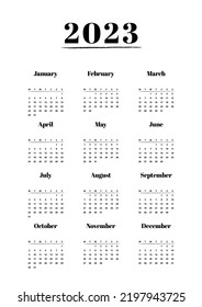 Calendar 2023 Minimalist Style Can Be Stock Vector (Royalty Free ...