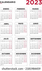 Calendar 2023 Months Spanish Stock Vector (Royalty Free) 2181984459 ...