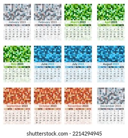 Calendar 2023 on a white background. Vector illustration.