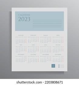 Calendar for 2023. Set of vector templates with place for your photos.