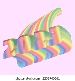 calendar 2023 template cover rainbow