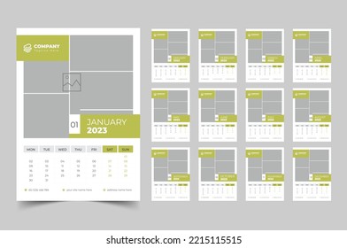 Calendar 2023 template, editable illustrator vector file, Business Calendar