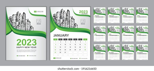 2023 Calendar Design Calendar 2023 Template Vector Set Desk Stock Vector Royalty Free 1916216650 Shutterstock