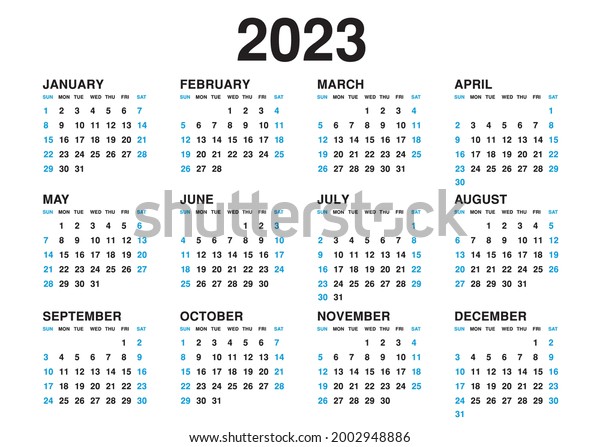 Calendrier Plf 2023 2023 Calendar Images, Stock Photos & Vectors | Shutterstock