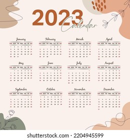 Calendar 2023 Using Earth Element