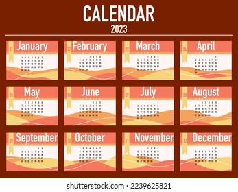 Calendar 2023 vector collection design 