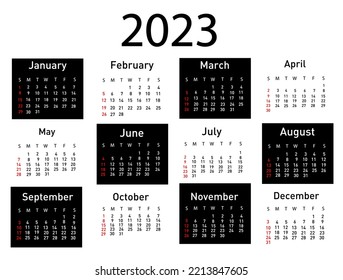 Kalender 2023, Vektorgrafik