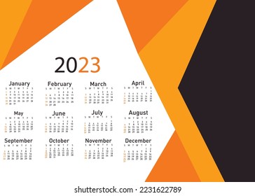 Calendar for 2023 vector illustration