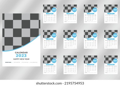 Calendar 2023 week start Sunday corporate design template vector.