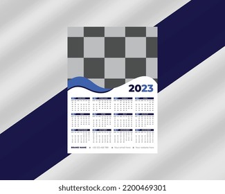  Calendar 2023 week start Sunday corporate design template vector. 