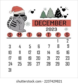 Calendar 2023 week start Sunday corporate design planner template.