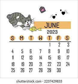 Calendar 2023 week start Sunday corporate design planner template.