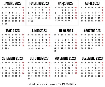 Calendar 2023 Year Vector Illustration Template Stock Vector (Royalty ...