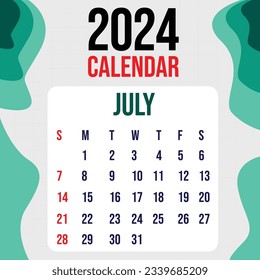 Calendar 2024 Colorfull Template Design