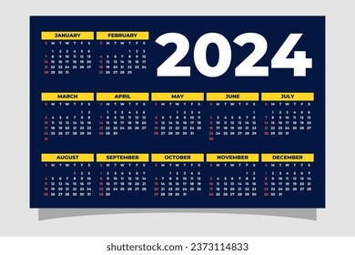 Calendar 2024 corporate design planner template