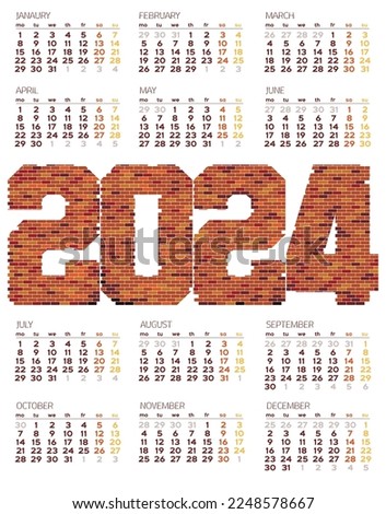 calendar 2024 data, brick design number