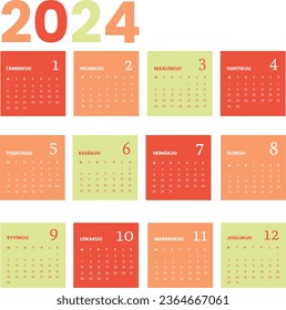 Calendar 2024 Finland Finnish language