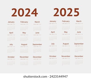 Calendar for 2024 on a light background. Ideal for the design of your workplace.
