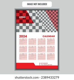 Calendar 2024 with simple and modern design . New Calander design 2024 vector graphic