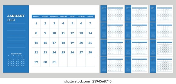 Zeitplan für 2024 beginnt montags