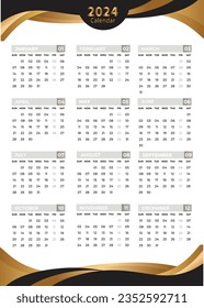 calendar 2024 template design  ready to print