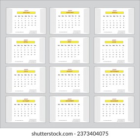  Calendar for 2024. This is vector and editable. 