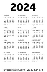 Calendario 2024 semana inicio lunes planeamiento de diseño corporativo.