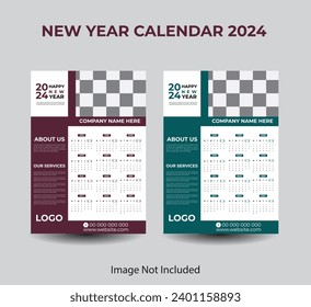 Calendar 2024, calendar 2024 week start Monday corporate design template vector.