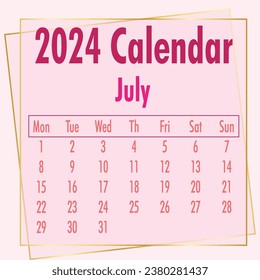 Calendar 2024, week start Sunday corporate design template vector. 2024 Calendar Planner Template. Calendar 2024 template vector, simple minimal design, Wall calendar 2024 year.