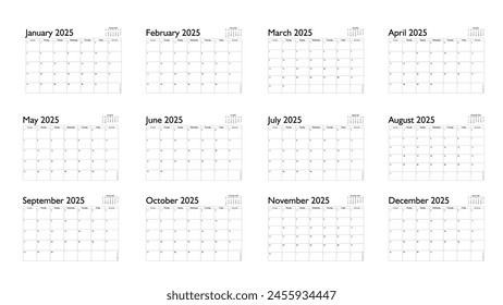 Calendar 2025 Artwork - Typo Vector Artwork