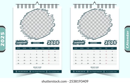 Calendar 2025 corporate template design set. Monthly planner design in corporate and business style