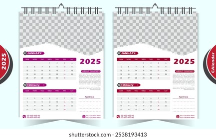 Calendar 2025 corporate template design set. Monthly planner design in corporate and business style