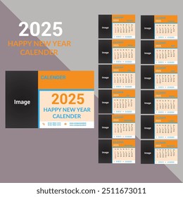 calendar, 2025, desk, template, month,12, design, vector, office, frame, table, layout, typography, holiday, corporate, cover, event, number, company, day, desktop, week, grid, year, page, printable, 