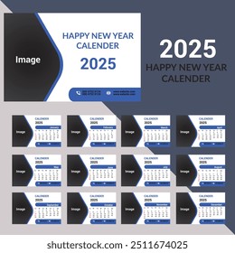 calendar, calendar, 2025, desk, template, month,12, design, vector, office, frame, table, layout, typography, holiday, corporate, cover, event, number, company, day, desktop, week, grid, year, page, 