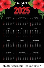 calendar for 2025 with flowers
