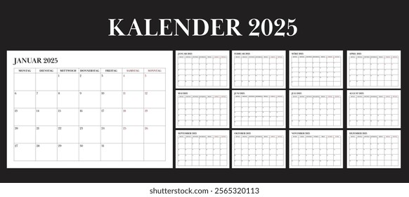 calendar 2025 in Germany language